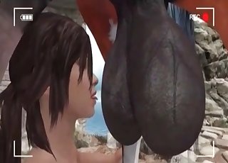Gigantic stallion dick for a zoophile slut